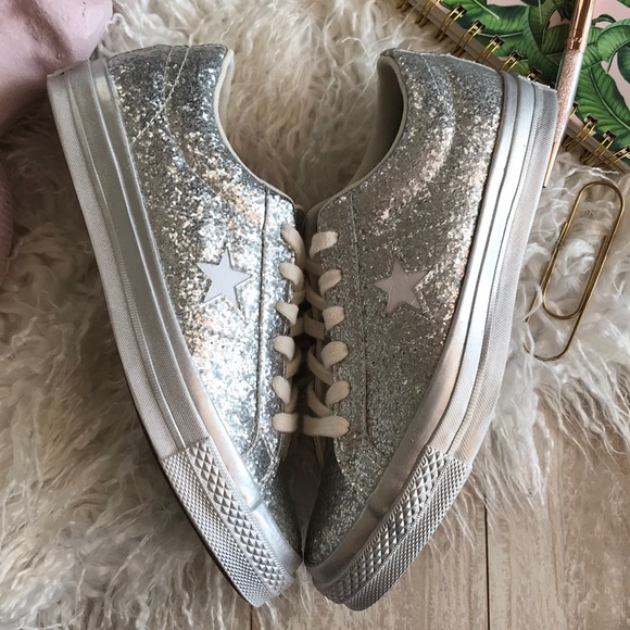 NWT Converse ID Custom Silver Glitter - Picture 5 of 8